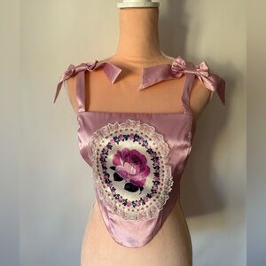 Dolls Kill Sugar Thrillz DELICATE ROSE CORSET TOP